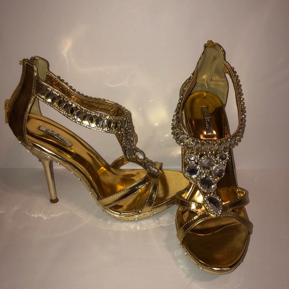 Gold Celeste Heels - Picture 1 of 8